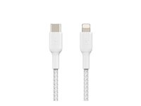 Belkin BoostCharge - Lightning-kabel - 24 pin USB-C hane till Lightning hane - 2 m - vit - USB-strömförsörjning (18W) CAA004BT2MWH