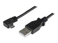 StarTech.com Micro USB-kabel för laddning och synkning M/M - Högervinklad Micro USB - 0,25 mm² - 2 m - USB-kabel - mikro-USB typ B (hane) till USB (hane) - USB 2.0 - 2 m - formpressad, högervinklad kontakt - svart - för P/N: USB2PCARBK, USB2PCARBKS, USBEXTAA10BK, USBEXTAA6BK, USBLT2PCARW, USBUB2PCARB USBAUB2MRA