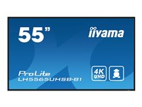 iiyama ProLite LH5565UHSB-B1 - 55" Diagonal klass (54.6" visbar) LED-bakgrundsbelyst LCD-skärm - digital skyltning - Android - 4K UHD (2160p) 3840 x 2160 - svart LH5565UHSB-B1
