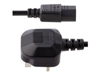 StarTech.com 3 m brittisk nätsladd för datorer, 18AWG, BS 1363 till C13, 10A 250V, svart AC-ersättningsnätsladd, IEC-kabel/brittisk nätsladd, strömförsörjningskabel för datorer, tv-/bildskärmskabel - Strömkabel - power IEC 60320 C13 till BS 1363 (hane) - 3 m - svart PXT101UK3M
