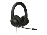Targus AEH102GL - Headset - på örat - konvertibel - kabelansluten - USB-A - ljudisolerande - svart AEH102GL