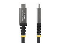 StarTech.com - USB-kabel - 24 pin USB-C (hane) till 24 pin USB-C (hane) - USB4 / Thunderbolt / DisplayPort 2.1 - 2 m - aktiv, 8K60Hz stöd, 4K240Hz stöd, utökat effektområde (EPR), upp till 40 Gbps dataöverföringshastighet, Stöd för Power Delivery 3,1 - svart CC2M40GUSB4GEN3