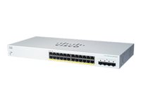 Cisco Business 220 Series CBS220-24FP-4G - Switch - smart - 24 x 10/100/1000 (PoE+) + 4 x gigabit SFP (upplänk) - rackmonterbar - PoE+ (382 W) - återanvänd CBS220-24FP4GEU-RF