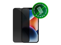 dbramante1928 Eco-shield - Skärmskydd för mobiltelefon - med sekretessfilter - ramfärg svart - för Apple iPhone 13, 13 Pro, 14, 16e ES61CL001963