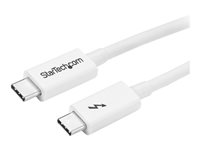 StarTech.com 3.3ft (1m) Thunderbolt 3 Cable, 20Gbps, 100W PD, 4K Video, Thunderbolt-Certified, Compatible w/ TB4/USB 3.2/DisplayPort - Thunderbolt-kabel - 24 pin USB-C (hane) till 24 pin USB-C (hane) - USB 3.1 Gen 2 / Thunderbolt 3 / DisplayPort 1.2 - 1 m - stöd för 4K - vit - för P/N: CDP2HDUACP, CDP2HDUACPW TBLT3MM1MW
