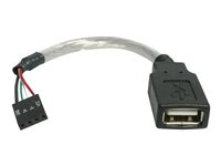 StarTech.com 15 cm USB 2.0-kabel - USB A-hona till USB-moderkorthuvud med 4 stift F/F - USB-kabel - USB (hona) till 4 stifts USB 2.0-rubrik (hona) - 15 cm - för P/N: 35FCREAD, 35FCREADBK, 35FCREADREM USBMBADAPT