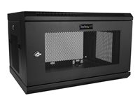 StarTech.com 6U väggmonterat serverrackskåp - upp till 15 tum djup - Rackmonteringsskåp - väggmontering - svart - 6U RK616WALM