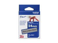 Brother TZe-R951 - Satin - svart på silver - Rulle (2,4 cm x 4 m) 1 kassett(er) bandtejp - för Brother PT-D600; P-Touch PT-D800, P900, P950; P-Touch Cube Plus PT-P710 TZER951