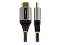 StarTech.com 12ft (4m) HDMI 2.1 Cable, Certified Ultra High Speed HDMI Cable 48Gbps, 8K 60Hz/4K 120Hz HDR10+ eARC, Ultra HD 8K HDMI Cable/Cord w/TPE Jacket, For UHD Monitor/TV/Display - Dolby Vision/Atmos, DTS-HD (HDMM21V4M) - Ultra High Speed - HDMI-kabel med Ethernet - HDMI hane till HDMI hane - 4 m - skärmad - grå, svart - passiv, 4K120Hz stöd, 8K60 Hz (7680 x 4320) stöd - för P/N: 4PORT-8K-HDMI-SWITCH HDMM21V4M