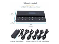 StarTech.com 1:15 fristående USB duplicerare och raderare - för USB-minnen - USB-enhetsduplikator - 15 fack - TAA-kompatibel USBDUPE115