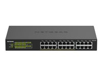 NETGEAR GS324P - Switch - ohanterad - 16 x 10/100/1000 (PoE+) + 8 x 10/100/1000 - skrivbordsmodell, rackmonterbar - PoE+ (190 W) GS324P-100EUS