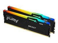 Kingston FURY Beast RGB - DDR5 - sats - 16 GB: 2 x 8 GB - DIMM 288-pin - 5600 MT/s / PC5-44800 - CL36 - 1.25 V - ej buffrad - on-die ECC - svart KF556C36BBEAK2-16