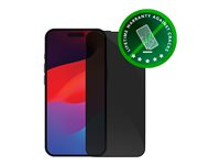 dbramante1928 Eco-shield - Skärmskydd för mobiltelefon - med sekretessfilter - ramfärg svart - för Apple iPhone 15 Pro ES61CL001961