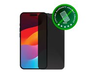 dbramante1928 Eco-shield - Skärmskydd för mobiltelefon - med sekretessfilter - ramfärg svart - för Apple iPhone 15 Plus ES67CL001960