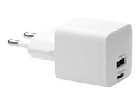 dbramante1928 re-charge - Strömadapter - 25 Watt - 2 utdatakontakter (24 pin USB-C, USB) - vit - Europa CH18EUWH7095
