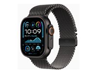 Apple Watch Ultra 2 - 49 mm - svart titan - smart klocka med milanesisk loop - bandstorlek: S - 64 GB - LTE, Wi-Fi 4, UWB, Bluetooth - 4G - 61.8 g MX4W3KS/A
