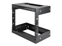 StarTech.com 8U 19" Wall Mount Network Rack, Adjustable Depth 12-20" 2 Post Open Frame Server Room Rack for AV/Data/ IT Communication/Computer Equipment/Switch with Cage Nuts & Screws - 8U Adjustable Rack (RK812WALLOA) - Rack - väggmontering - svart - 8U - 20" RK812WALLOA