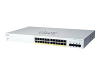 Cisco Business 220 Series CBS220-24P-4G - Switch - smart - 24 x 10/100/1000 (PoE+) + 4 x gigabit SFP (upplänk) - rackmonterbar - PoE+ (195 W) - återanvänd CBS220-24P-4GUK-RF
