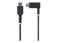 StarTech.com 3ft (1m) USB C Charging Cable Right Angle, 60W PD 3A, Heavy Duty Fast Charge USB-C Cable, USB 2.0 Type-C, Durable and Rugged Aramid Fiber, S20/iPad/Pixel - High Quality USB Charging Cord (R2CCR-1M-USB-CABLE) - USB-kabel - 24 pin USB-C (hane) rak till 24 pin USB-C (hane) högervinklad - USB 2.0 - 3 A - 1 m - svart R2CCR-1M-USB-CABLE