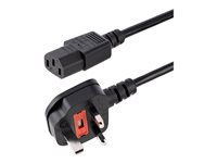 StarTech.com 3ft (1m) UK Computer Power Cable, BS 1363 to C13 Power Cord, 18AWG, 10A 250V, Black Replacement AC Power Cord, Monitor Power Cable, BS 1363 to IEC 60320 C13 Kettle Lead - PC Power Supply Cable (BS13U-1M-POWER-LEAD) - Strömkabel - BS 1363 (P) till power IEC 60320 C13 - AC 250 V - 10 A - 1 m - formpressad - svart BS13U-1M-POWER-LEAD