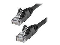 StarTech.com 1m LSZH CAT6 Ethernet Cable, 10 Gigabit Snagless RJ45 100W PoE Network Patch Cord with Strain Relief, CAT 6 10GbE UTP, Black, Individually Tested/ETL, Low Smoke Zero Halogen - Category 6 - 24AWG (N6LPATCH1MBK) - Patch-kabel - RJ-45 (hane) till RJ-45 (hane) - 1 m - 6 mm - UTP - CAT 6 - hakfri - svart N6LPATCH1MBK