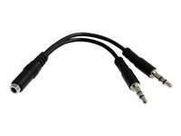 StarTech.com 3,5 mm 4-polig till 2x 3-polig 3,5 mm headsetsplitteradapter – F/M - Headset-delare - mini-phone stereo 3.5 mm hane till 4-poligt minijack hona - svart - för P/N: MUHSMF2M, PEXSOUND7CH MUYHSFMM
