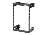 StarTech.com 15U 19" Wall Mount Network Rack - 12" Deep 2 Post Open Frame Server Room Rack for Data/AV/IT/Computer Equipment/Patch Panel with Cage Nuts & Screws 200lb Capacity, Black (RK15WALLO) - Rack - väggmontering - svart - 15U - 12" RK15WALLO
