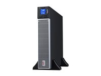 APC Easy UPS On-Line - UPS (kan monteras i rack) - AC 230 V - 900 Watt - 1000 VA - 1-fas - 1 x batteri - litiumjon - RS-232, USB - utgångskontakter: 6 - 2U - 19" - svart med silver SRVL1KRIRK