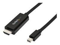 StarTech.com 3 m Mini DisplayPort till HDMI-kabel - 4K 30 Hz Video - mDP till HDMI-kabeladapter - Mini DP eller Thunderbolt 1/2 Mac/PC till HDMI-skärm/monitor - mDP till HDMI konverterarkabel - Adapterkabel - Mini DisplayPort hane till HDMI hane - 3 m - svart - stöd för 4K MDP2HDMM3MB