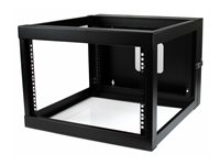StarTech.com 6U Hinged Open Frame Wall Mount Network Rack - 4-Post 22" Depth Swing Out Computer Equipment Rack - 110lbs capacity (RK619WALLOH) - Rack - väggmontering - svart - 6U - 22" RK619WALLOH