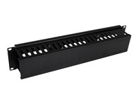 StarTech.com 2U horisontell kanalpanel för kabelhantering med fingrar och lock för hylla - Rackpanel för kabelhantering - svart - 2U - 19" - för P/N: RACK-18U-20-WALL-OA, RACK-21U-20-WALL-OA, RK3236BKF, RK4236BKB, RKQMCAB12V2 CMDUCT2U