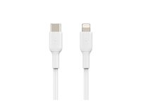 Belkin BoostCharge - Lightning-kabel - 24 pin USB-C hane till Lightning hane - 1 m - vit - USB-strömförsörjning (18W) CAA003BT1MWH