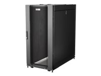 StarTech.com 25U-serverskåp - 4 pelare med justerbart djup 18-89 cm och ventilerad inneslutning med lås för mobil/nätverks-/data-/IT-utrustning med hjul/kardborrband från Dell PowerEdge HP ProLiant - Rack skåp - svart - 25U - 37" RK2537BKM