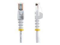 StarTech.com Cat5e patchkabel med hakfria RJ45-kontakter – 3 m, vit - Patch-kabel - RJ-45 (hane) till RJ-45 (hane) - 3 m - UTP - CAT 5e - formpressad, hakfri - vit 45PAT3MWH
