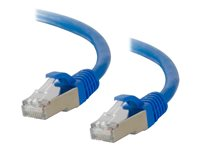 C2G Cat6a Booted Shielded (STP) Network Patch Cable - Patch-kabel - RJ-45 (hane) till RJ-45 (hane) - 3 m - STP - CAT 6a - formpressad, hakfri, tvinnad - blå 89911