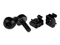 Startech M5 Cage Nuts and Screw - 12 mm Rack Screws and Cage Nuts - 50 Pack - Black - Replacement Serve Rack Screws (CABSCREWM5B) - Skruvar och muttrar för rack - svart - för P/N: RACK-18U-20-WALL-OA, RACK-21U-20-WALL-OA, RACK-24U-20-WALL-OA, RK12OD2, RK3236BKF CABSCREWM5B