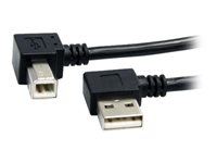 StarTech.com 3 ft / 91cm A Right Angle to B Right Angle USB Cable - 0.91m Right Angle USB 2.0 - 1x USB A 1x USB B - Black (USB2HAB2RA3) - USB-kabel - USB (hane) till USB typ B (hane) - USB 2.0 - 91 cm - formpressad, 90° anslutning - svart - för P/N: ICUSB23208FD, ICUSB23216FD, ICUSB232D USB2HAB2RA3