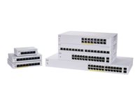 Cisco Business 110 Series 110-16PP - Switch - ohanterad - 8 x 10/100/1000 (PoE) + 8 x 10/100/1000 - rackmonterbar, skrivbordsmodell, väggmonterbar - PoE (64 W) - återanvänd CBS110-16PP-EU-RF