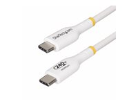 StarTech.com 3m USB C Charging Cable, USB-IF Certified USB-C Cable, 240W - USB-kabel - 24 pin USB-C (hane) till 24 pin USB-C (hane) - USB 2.0 - 48 V - 5 A - 3 m - USB-strömförsörjning (240W), utökat effektområde (EPR), Stöd för Power Delivery 3,1, halogenfri, passiv - vit USB2EPR3MW