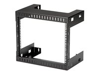 StarTech.com 8U 19" Wall Mount Network Rack - 12" Deep 2 Post Open Frame Server Room Rack for Data/AV/IT/Computer Equipment/Patch Panel with Cage Nuts & Screws 135lb Capacity, Black (RK812WALLO) - Rack - svart - 8U - 19" - för P/N: CABCAGENUTS6, CABSCREWM52, CABSCREWSM6, CABSCRWM520, CABSCRWM620, CABSCRWS1224 RK812WALLO