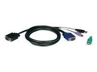 Eaton Tripp Lite Series 10ft USB / PS2 Cable Kit for KVM Switches B040 / B042 Series KVMs 10' - Kabelsats för tangentbord/video/mus - 3 m - formpressad P780-010