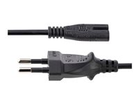 StarTech.com 2m (6ft) Laptop Power Cord, EU Plug to C7, 2.5A 250V, 18AWG, Notebook / Laptop Replacement AC Power Cord, Printer/Power Brick Cord, Europlug to IEC 60320 C7 - Laptop Charger Cable, Black (752E-2M-POWER-LEAD) - Strömkabel - Eurokontakt (P) till power IEC 60320 C7 - AC 250 V - 2.5 A - 2 m - svart 752E-2M-POWER-LEAD