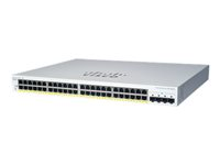 Cisco Business 220 Series CBS220-48P-4G - Switch - smart - 48 x 10/100/1000 (PoE+) + 4 x gigabit SFP (upplänk) - rackmonterbar - PoE+ (382 W) - återanvänd CBS220-48P-4GEU-RF