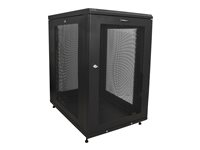StarTech.com 19-tums 18U-serverskåp - 4 stolpar - Nätverksutrustningsrack med justerbart djup (5 till 76 cm) och hjul/kabelhantering/hylla/1U-hylla/låsluckor - Rack skåp - 18U - 31" RK1833BKM