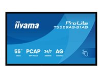 iiyama ProLite T5529AS-B1AG - 55" Diagonal klass (54.6" visbar) LED-bakgrundsbelyst LCD-skärm - digital skyltning - med pekskärm (multitouch) - 4K UHD (2160p) 3840 x 2160 - Direct LED - svart (ram), matt finish T5529AS-B1AG