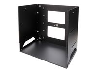 StarTech.com Väggmonterbart serverrack med inbyggd hylla - solitt stål - 8U - Stativ (väggmontering) - svart - 8U - 19" - för P/N: CABSCRWS1032 WALLSHELF8U