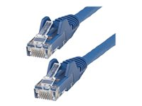 StarTech.com 1m LSZH CAT6 Ethernet Cable, 10 Gigabit Snagless RJ45 100W PoE Network Patch Cord with Strain Relief, CAT 6 10GbE UTP, Blue, Individually Tested/ETL, Low Smoke Zero Halogen - Category 6 - 24AWG (N6LPATCH1MBL) - Patch-kabel - RJ-45 (hane) till RJ-45 (hane) - 1 m - 6 mm - UTP - CAT 6 - hakfri - blå N6LPATCH1MBL
