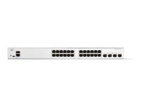 Cisco Catalyst 1300-24T-4X - Switch - L3 - Administrerad - 24 x 10/100/1000Base-T + 4 x 10 Gigabit SFP+ - rackmonterbar - återanvänd C1300-24T-4X-RF