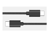 GRATEQ - USB-kabel - 24 pin USB-C (hane) till 24 pin USB-C (hane) - ac 100- 240 V - 5 A - 50 cm - USB-strömleverans (5A, 100W) - svart 85064QC