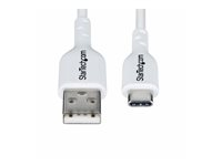StarTech.com 3ft (1m) White USB-A to USB-C Charging Cable/Cord, M/M - USB-kabel - USB (hane) till 24 pin USB-C (hane) - USB 2.0 - 3 A - 1 m - ladda och synka, halogenfri, passiv, USB Fast Charge (15W) - vit USB2AC1MNCWHE